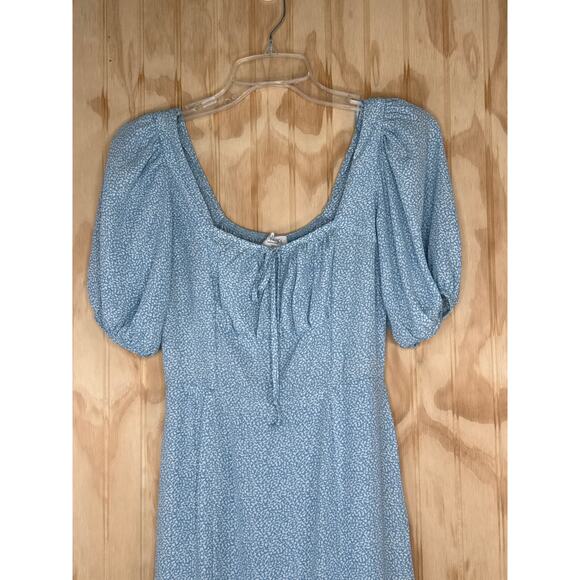 Sienna Sky XS Blue White Flowing Midi Dress Slit Pull-Over Whimsy Core Fairycore - Picture 3 of 10